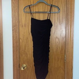 BRAND NEW Black ruched bodycon dress